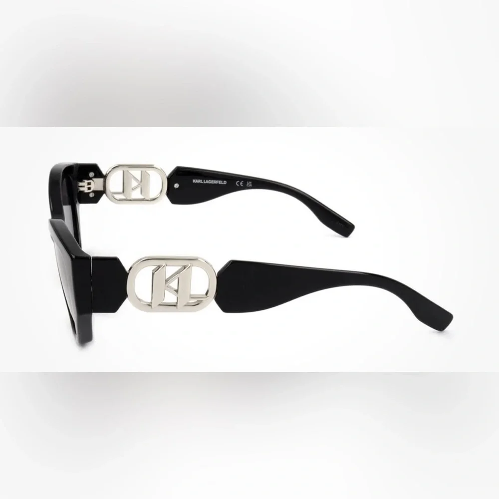 Karl Lagerfeld 6086S Black Modified Cat-Eye Sunglasses NIC